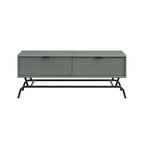 Table basse et table d'appoint modernes 2 pièces avec tiroirs accentués de vagues 3D