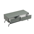 Table basse et table d'appoint modernes 2 pièces avec tiroirs accentués de vagues 3D