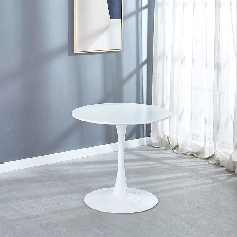Table à manger ronde avec 4 chaises en tissu peluche Teddy