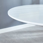 Table à manger ronde avec 4 chaises en tissu peluche Teddy