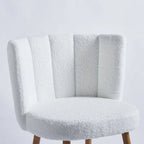 Table à manger ronde avec 4 chaises en tissu peluche Teddy