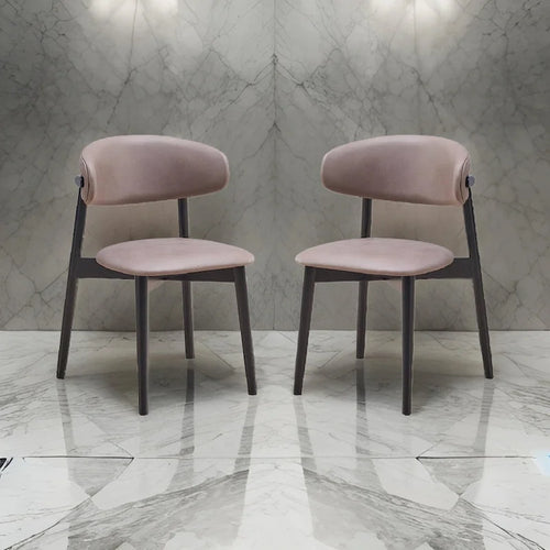 Anae 23 Inch Side Dining Chair Set of 2, Turned Legs, Gray Fabric, Black