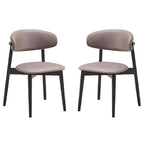 Chaise de salle à manger latérale de 23 pouces, pieds tournés, tissu gris, noir