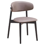 Chaise de salle à manger latérale de 23 pouces, pieds tournés, tissu gris, noir