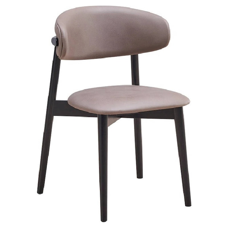 Chaise de salle à manger latérale de 23 pouces, pieds tournés, tissu gris, noir