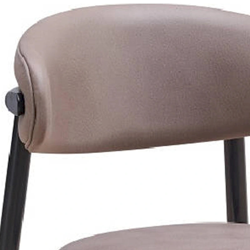 Chaise de salle à manger latérale de 23 pouces, pieds tournés, tissu gris, noir