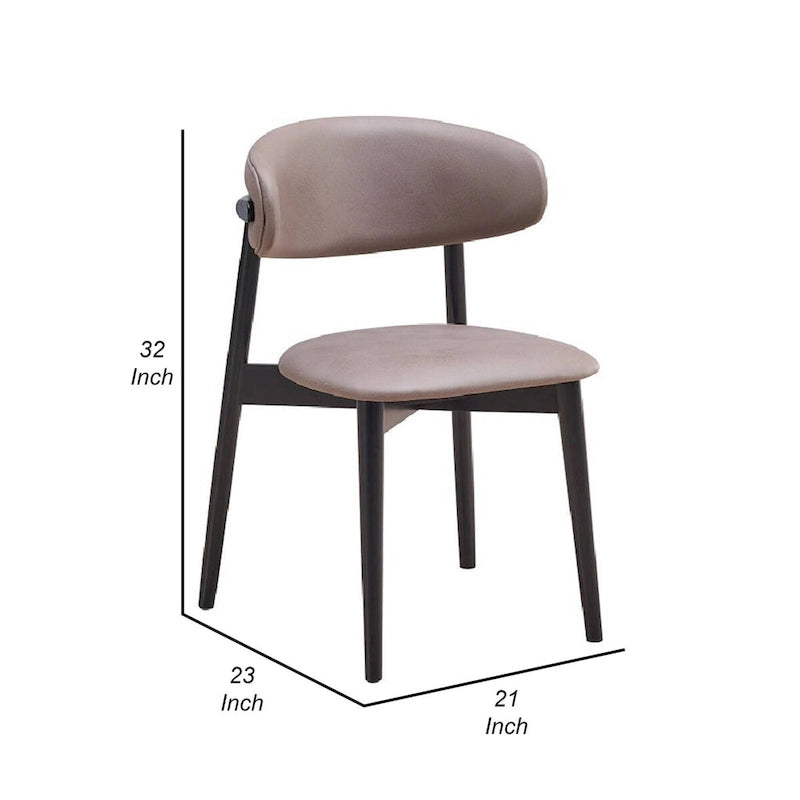 Chaise de salle à manger latérale de 23 pouces, pieds tournés, tissu gris, noir